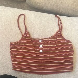 Striped Red and Yellow Women's Crop Top